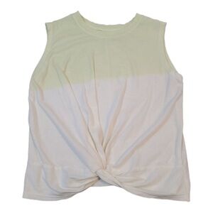 Z by Zella Yellow Ombra Front Twist Tank Top Size M